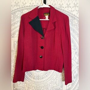 VINTAGE! Virgo Classic Red Blazer with Black Accents